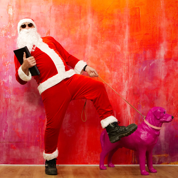 Weihnachtsmann im Selfiestudio bei Weihnachts Fotoshooting